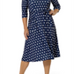 Leota Women's Eliza Belted Dress Blue Size 3X