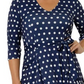Leota Women's Eliza Belted Dress Blue Size 3X
