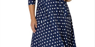 Leota Women's Eliza Belted Dress Blue Size 3X