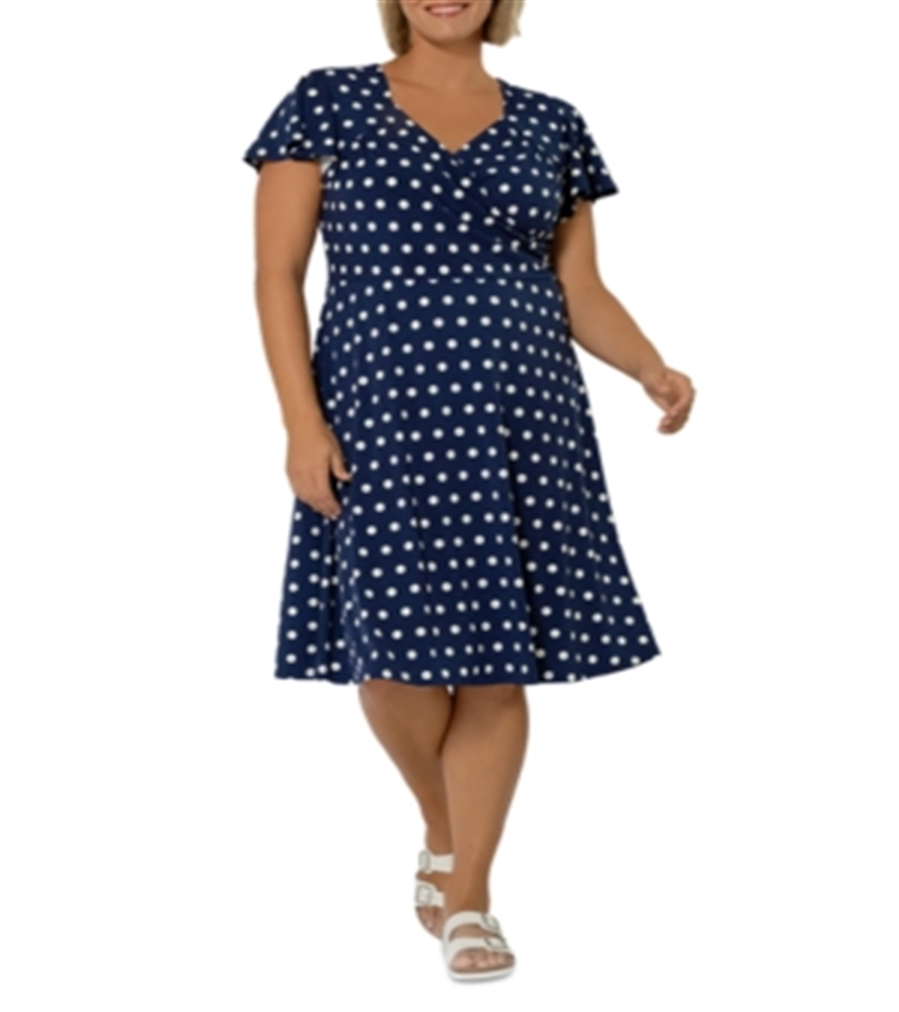 Leota Plus Leota Plus Floral Print Dress Blue Size 1X