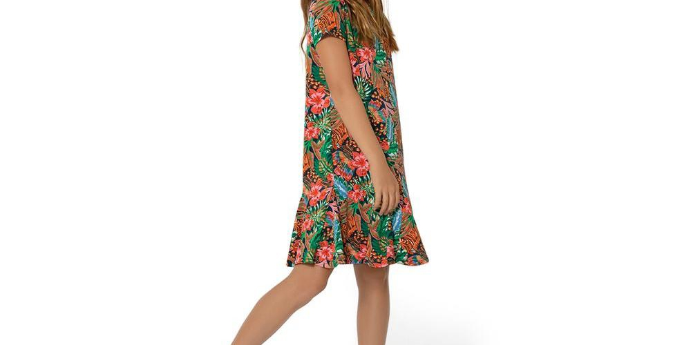 Leota Child Girl's Flowy Ruffled Serenity Dress Green Size Medium