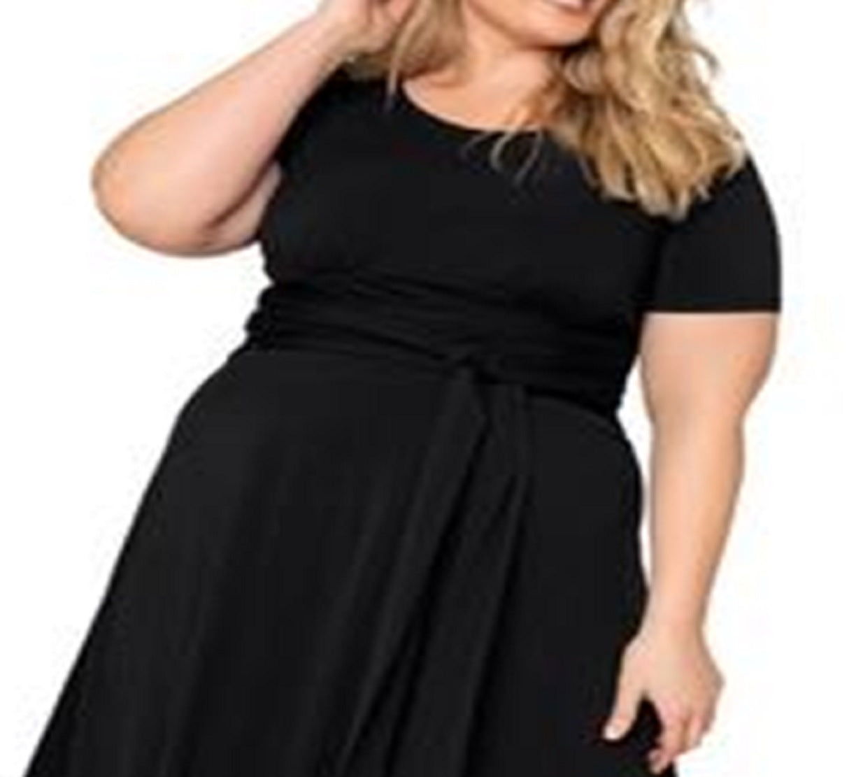 Leota Women's Brittany Print Fit & Flare Jersey MIDI Dress Black Size 1X