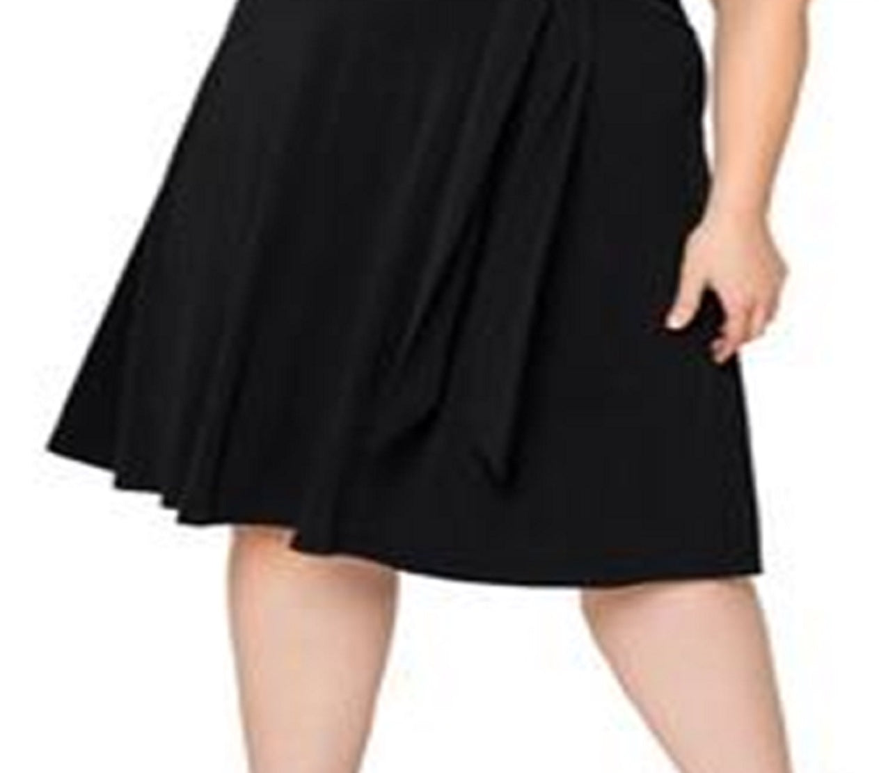 Leota Women's Brittany Print Fit & Flare Jersey MIDI Dress Black Size 1X