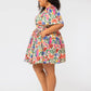 Leota Alena Floral Mini Dress Multi Beige Size XX-Large