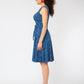 Leota Women's Sleeveless Brittany Fit And Flare Dress Blue Size Small