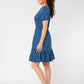 Leota Chelsea Faux Wrap Dress Blue Size Small
