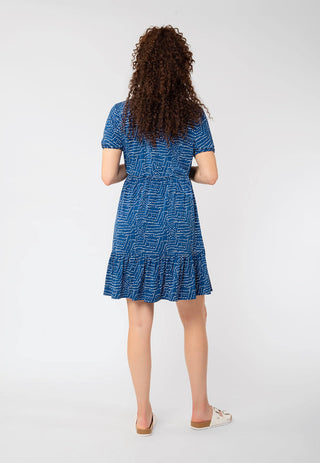 Leota Chelsea Faux Wrap Dress Blue Size Small