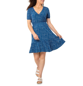 Leota Chelsea Faux Wrap Dress Blue Size Small