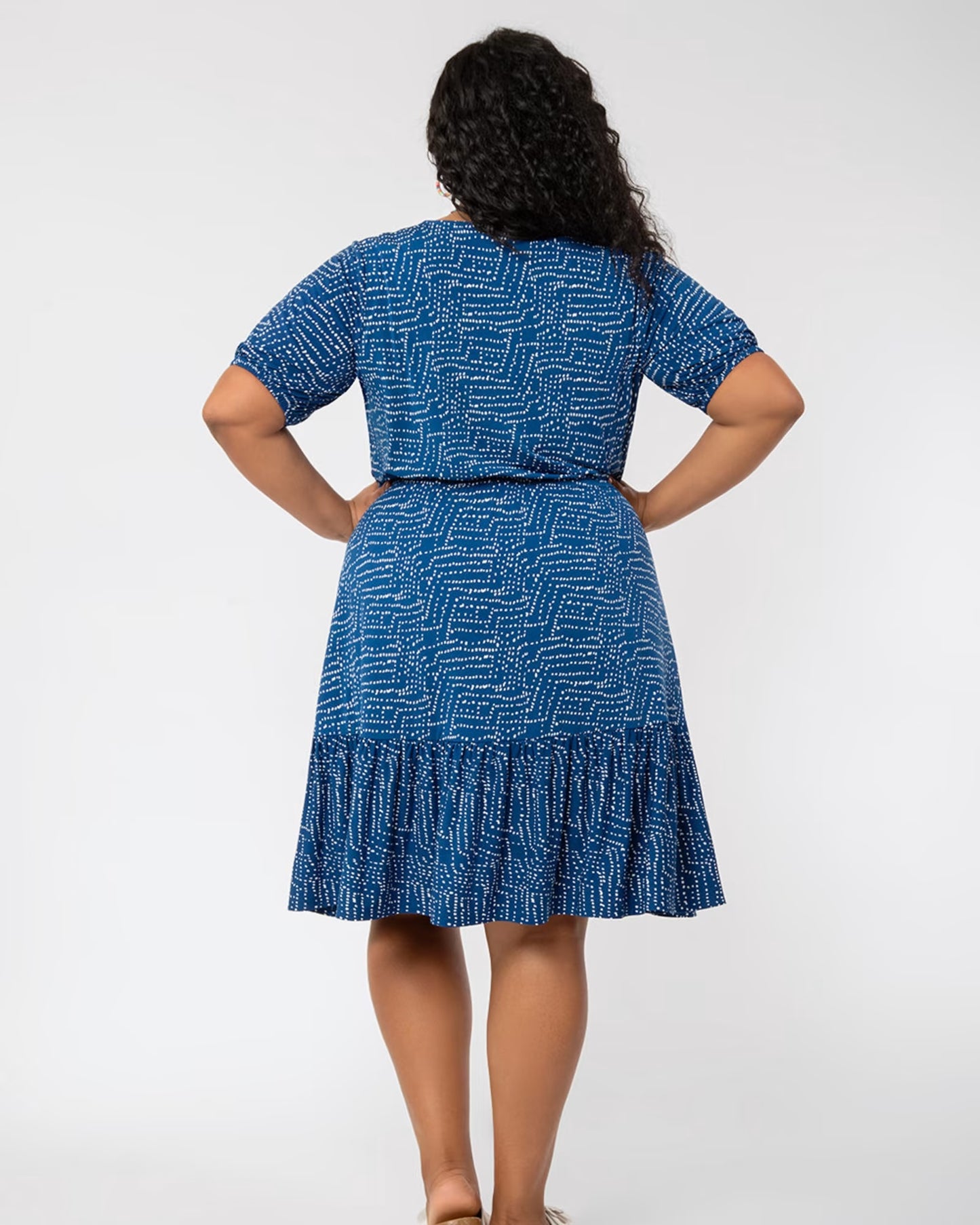 Leota Women's Chelsea Faux Wrap Dress Blue Size 3X