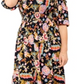 Leota Kelly Lips Print Midi Dress Multi Black Size Small