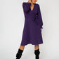 Leota Women's Perfect Wrap Blouson Sleeve Dress Purple Size X-Large