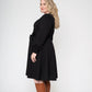 Leota Women's Perfect Wrap Blouson Sleeve Dress Black