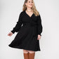 Leota Women's Perfect Wrap Blouson Sleeve Dress Black