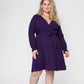 Leota Women's Perfect Wrap Blouson Sleeve Dress Purple Size 2X