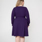 Leota Women's Perfect Wrap Blouson Sleeve Dress Purple Size 2X