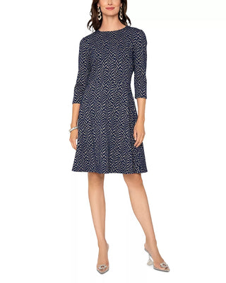 Leota Women's Katherine Knit Jacquard Dress Black Size Small