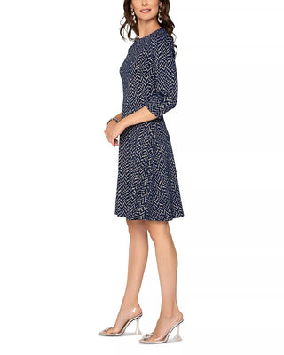 Leota Women's Katherine Knit Jacquard Dress Black Size Small