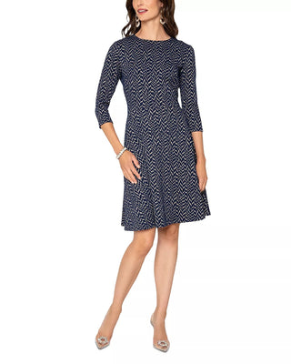 Leota Women's Katherine Knit Jacquard Dress Black Size Small