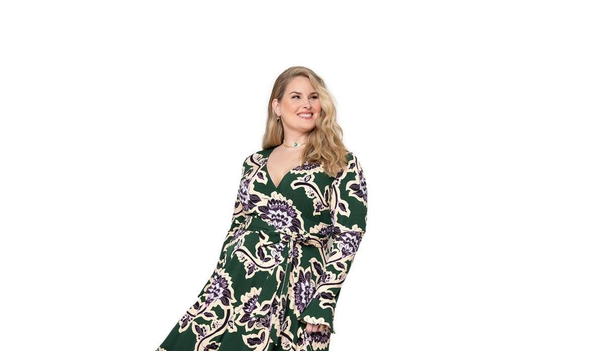 Leota Women's Rosalia Dress Green Size 2X