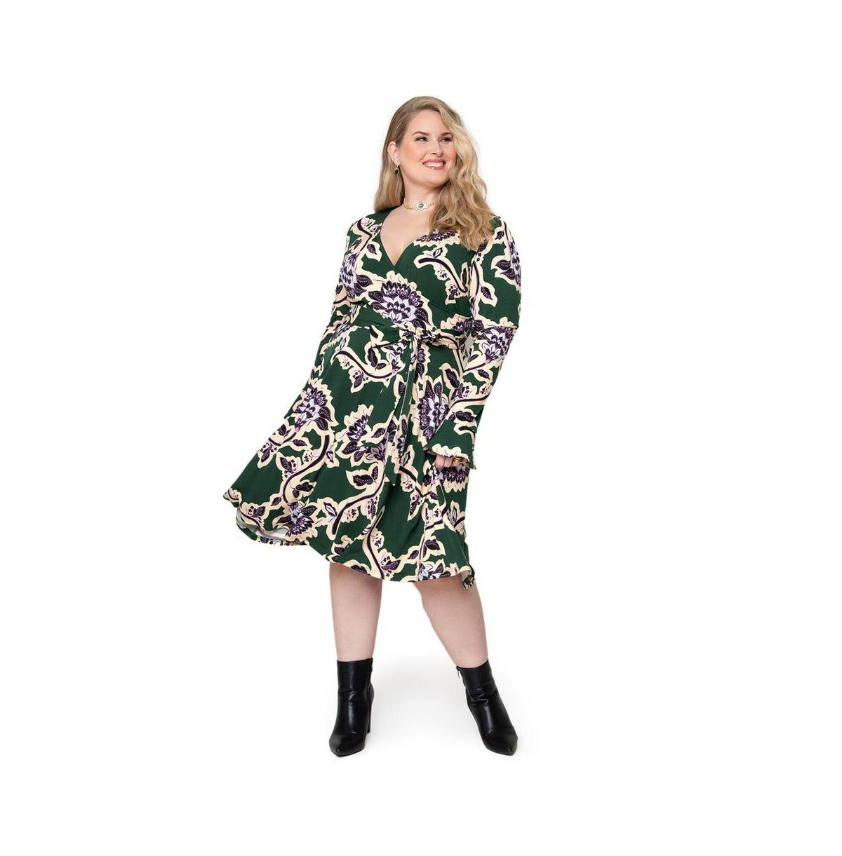 Leota Women's Rosalia Dress Green Size 2X