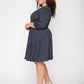 Leota Women's Katherine Knit Jacquard Dress Blue Size 1X