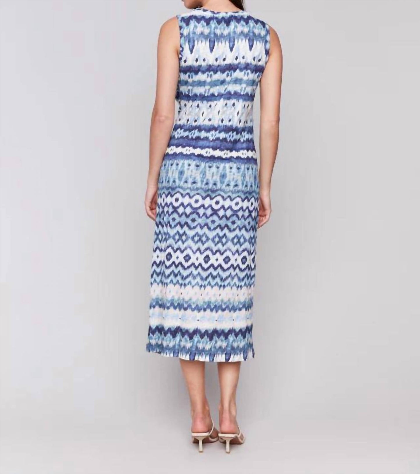 Charlie B - Sleeveless Cotton Dress With Faux Knot Detail