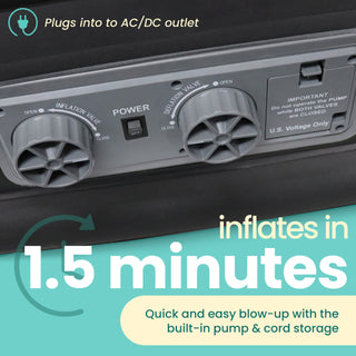 EZ INFLATE Double High Luxury Air Mattress with Built in Pump