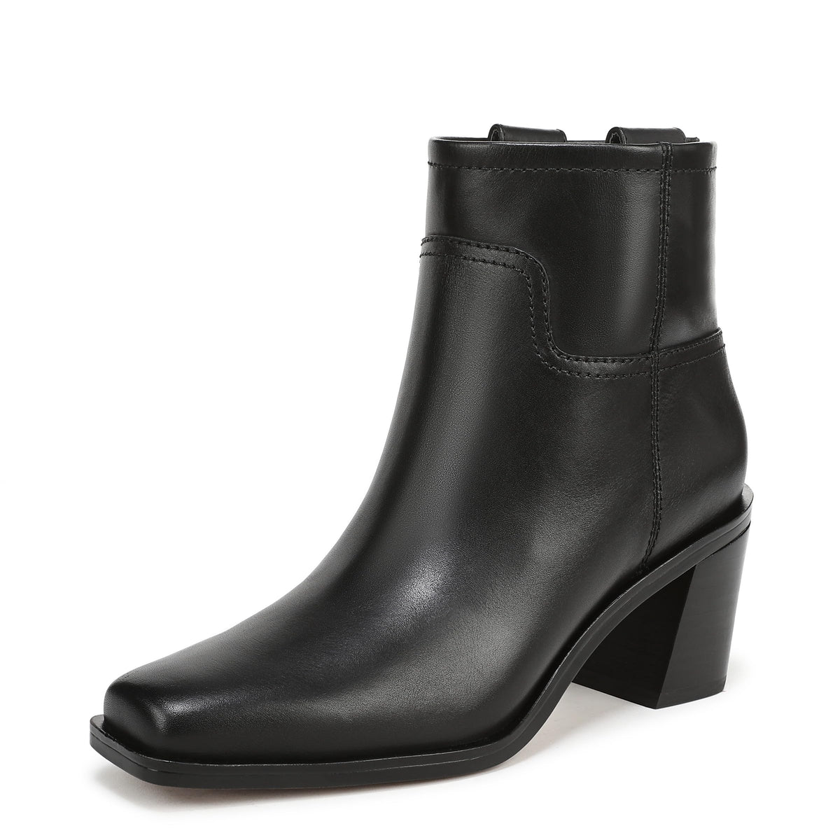 Franco Sarto Womens Ivanna Black Leather Ankle Boot Size 8.5