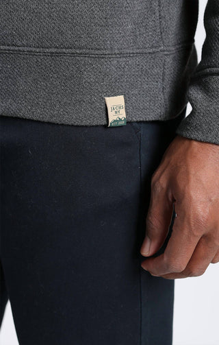 Jachs New York - Recycled Jacquard Sherpa Lined Quarter Zip Pullover Sweatshirt