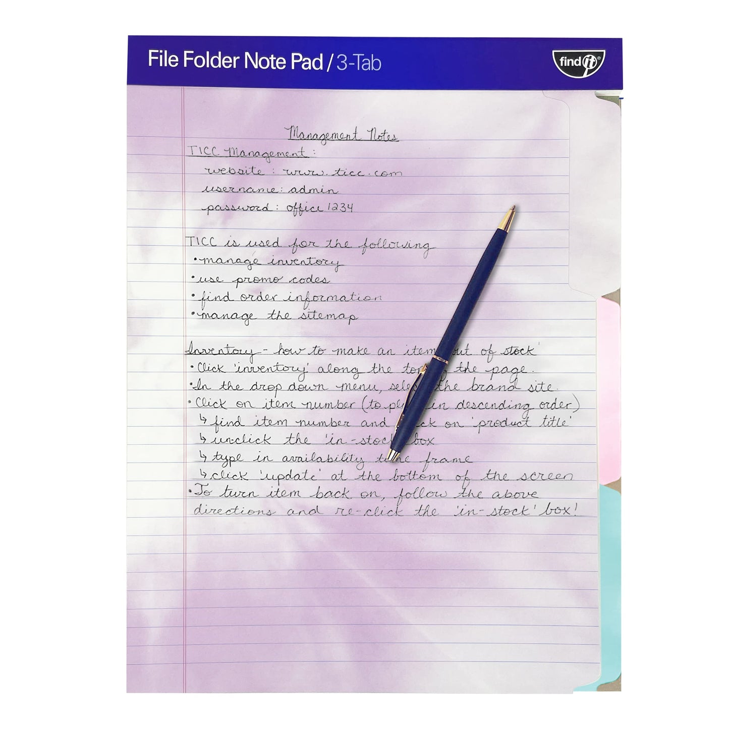 File Folder Notepad - Pack of 12