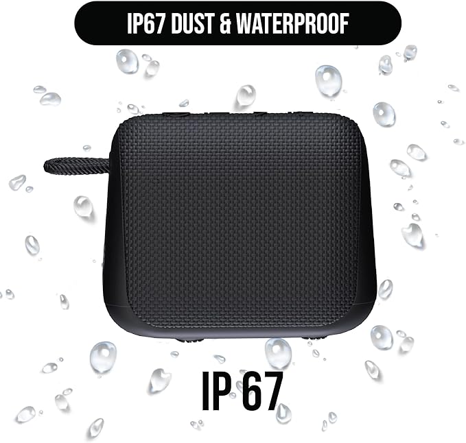 Raycon Everyday Speaker with Microphone IP67 Dustproof and Waterproof TWS Multilink Bluetooth 5.0 Portable Outdoor Wireless Speaker for Home, Outdoors, Travel (Carbon Black)