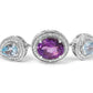 .925 Sterling Silver Oval Amethyst and Pear Blue Topaz with Diamond Accent Lariat 4â€-10â€ Adjustable Bolo Bracelet (H-I Color, SI1-SI2 Clarity)