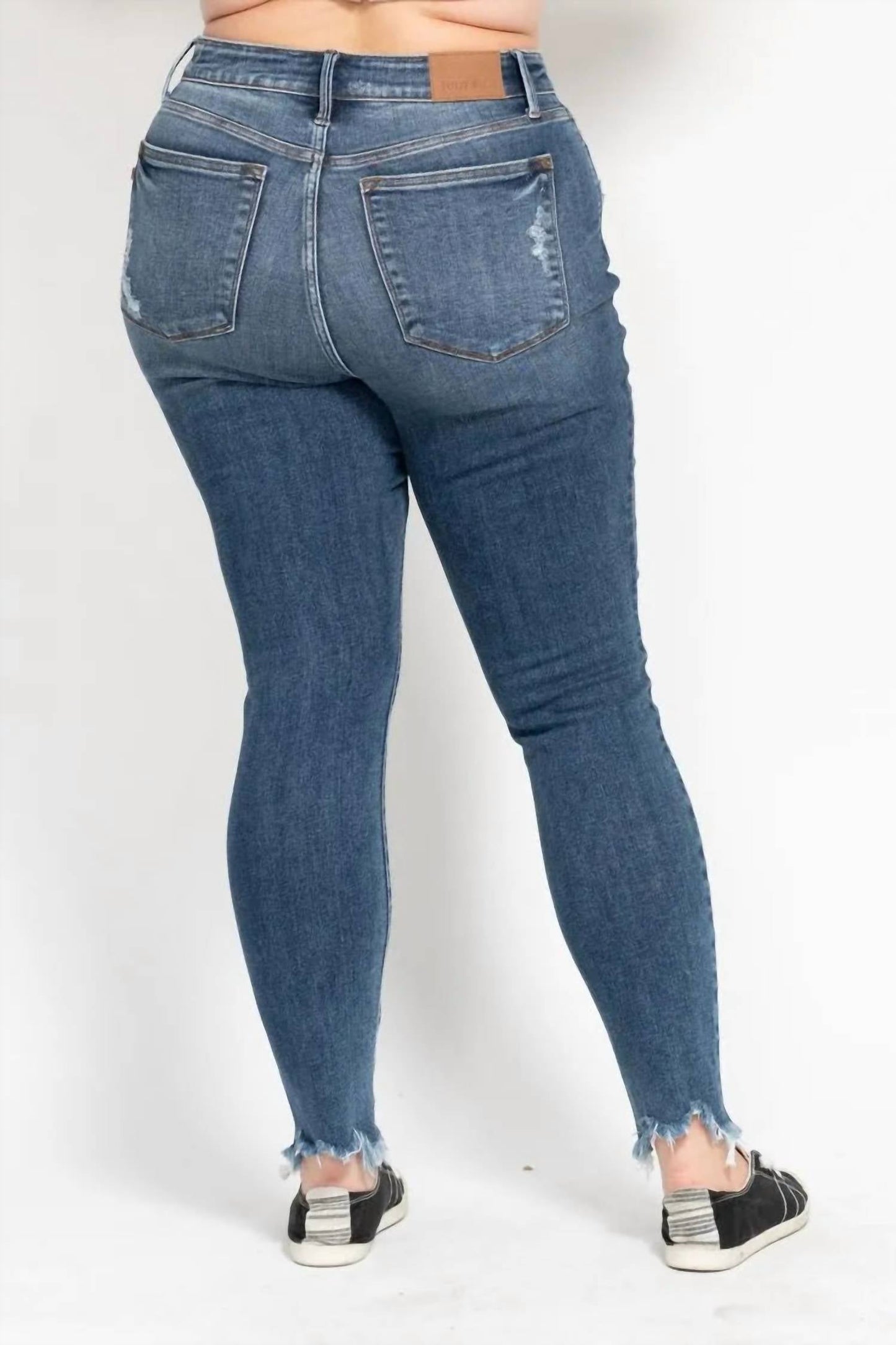 Judy Blue - Plus Size Hi Waist Skinny Shark Bite Hem Jean