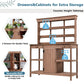 TOPMAX 66" Large Outdoor Farmhouse Wooden Potting Bench Table