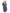 Maison Jules Womens Floral-Print Smocked-Waist Dress, Navy, Size Large