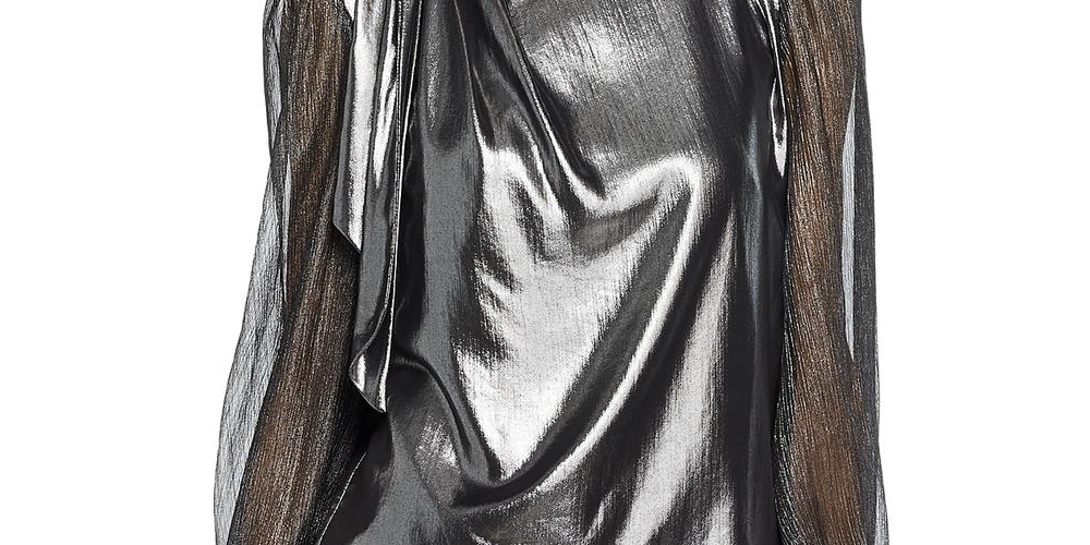 Generation Love Women's Metallic Sheer Top Silver Size XS