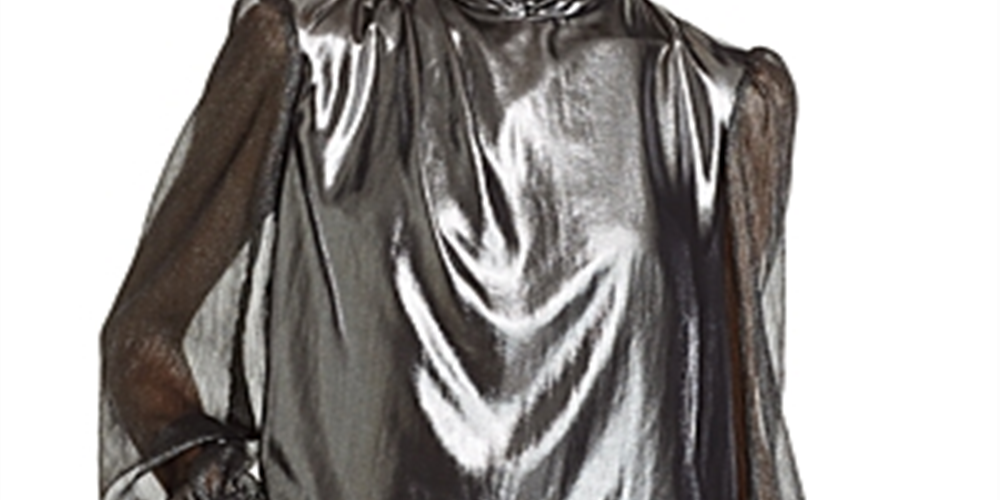 Generation Love Women's Metallic Sheer Top Silver Size XS