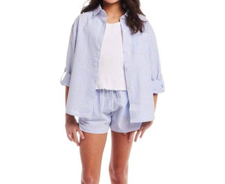 Andy & Evan - Kids Seaside Breeze Striped Woven Button Down & Short Set