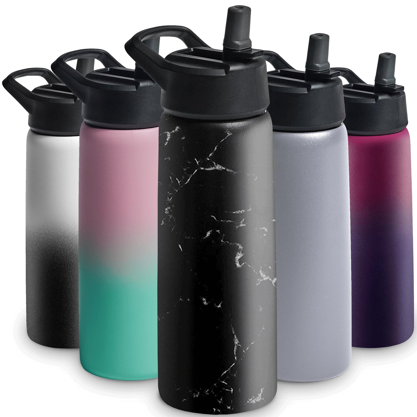 Insulated Sports Water Bottle with Straw
