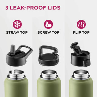 Insulated Sports Water Bottle with Straw