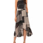 1.state Women's Sleeveless Printed Belted High-Low Dress Black