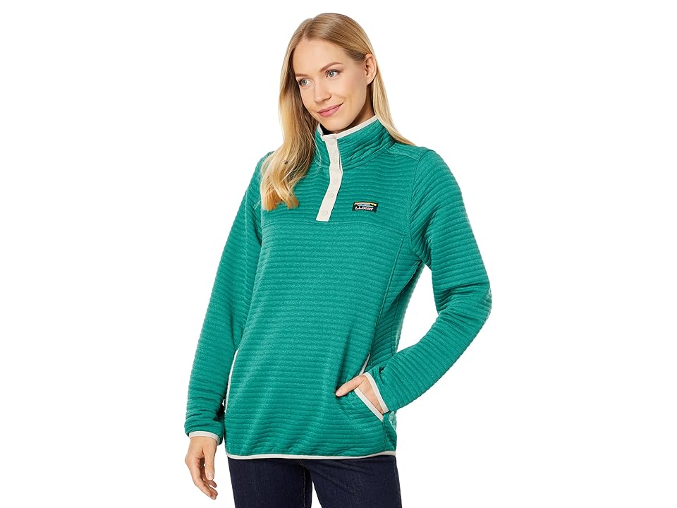 LLBean Women's Warm Teal Heather Airlight Knit Pullover