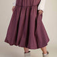 Easel - Balloon Hem Parachute Midi Skirt With Side Pockets