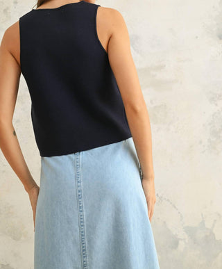 Miou Muse - J'adore Sculpted Metal Button Knit Vest