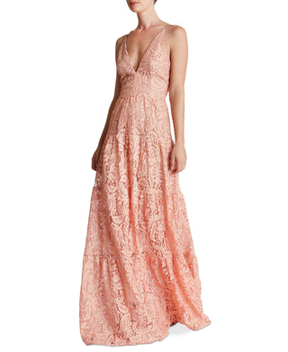 Dress The Population Women's Melina Lace Maxi Dress Pink Size Medium