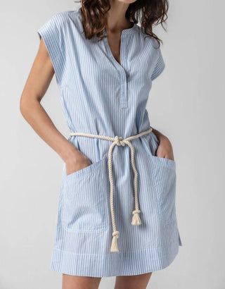 Lilla P - Striped Split Neck Dress