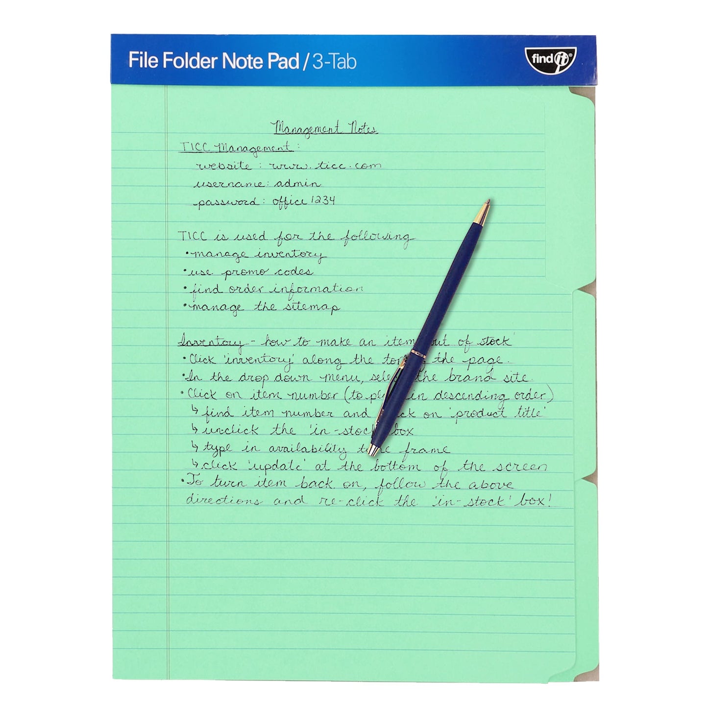 File Folder Notepad - Pack of 12