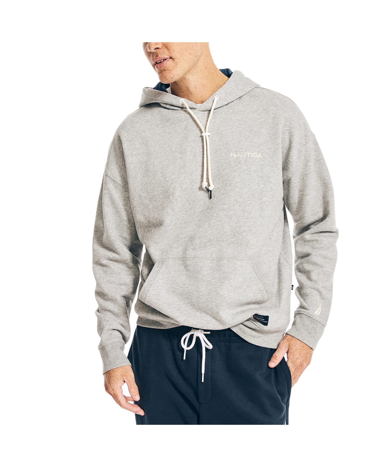 Nautica Mens Sustainably Crafted Logo Hoodie Grey Heather M