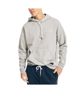 Nautica Mens Sustainably Crafted Logo Hoodie Grey Heather M