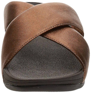 Fitflop - Women's Lulu Cross Slide Sandals Leather Wedge Mule